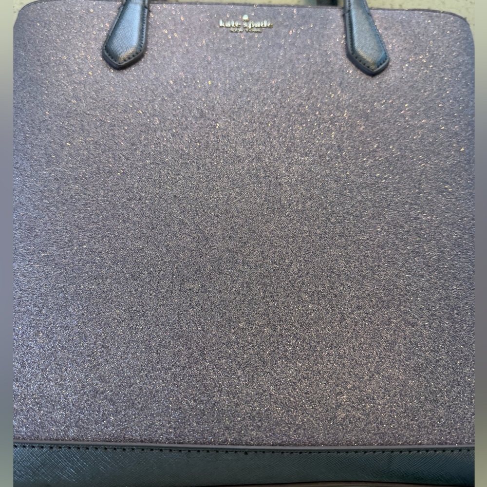 Kate Spade Tinsel Lilac Frost Purple Glitter Shoulder Tote Bag - Picture 15 of 16